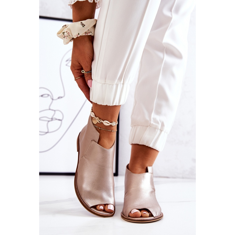 Lederstiefel mit Absatz Laura Messi Gold 2324 golden 1