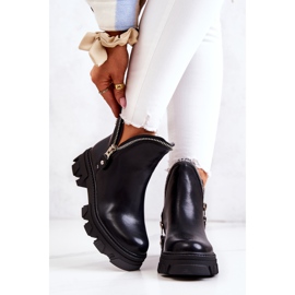 WS1 Lederstiefel mit dekorativen schwarzen Reißverschlüssen Deborah 1