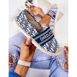 Klassische blaue Warm Time Espadrilles weiß 1