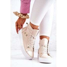 PK1 High Boot Leder Sneakers Beige Ashlee 2