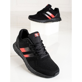 DK Herren Sportschuhe mit Riemen schwarz rot 2