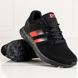 DK Herren Sportschuhe mit Riemen schwarz rot 1