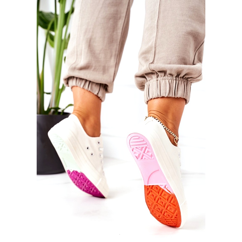 NEWS Klassische Ecoma Sneakers mit Farbwechsel für Damen weiß mehrfarbig 4