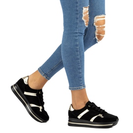 Leder Wildleder Turnschuhe Filippo DP2004 / 21 schwarz 5