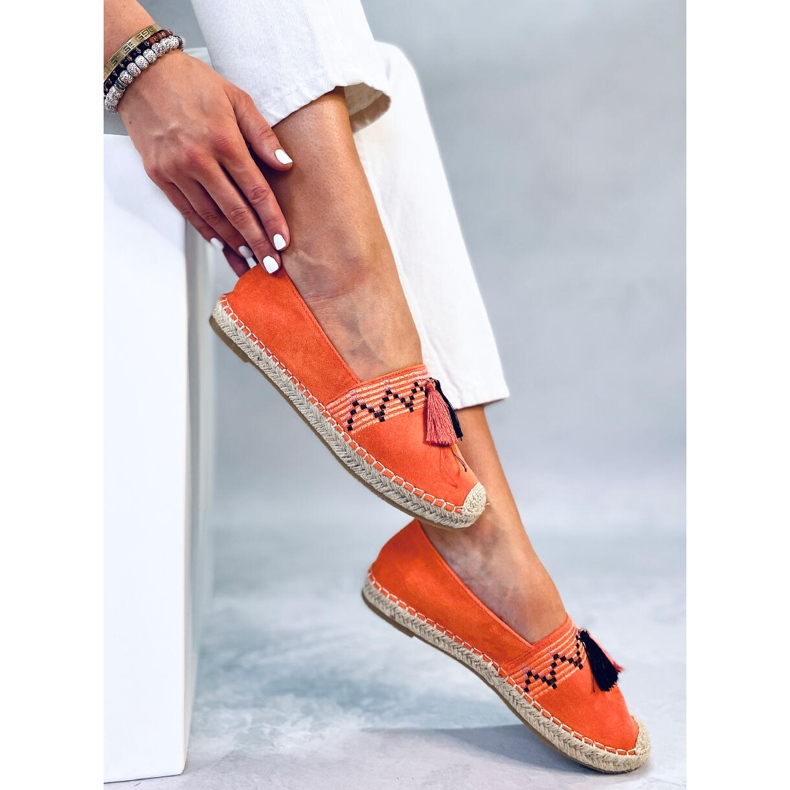 Boho Espadrilles mit Fransen in Birna Orange 1