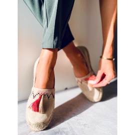 Boho Espadrilles mit Fransen in Birna Beige 1