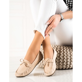 TRENDI Wildleder-Loafer mit Schleife beige 1