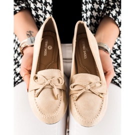 TRENDI Beige Loafer mit Schleife 1