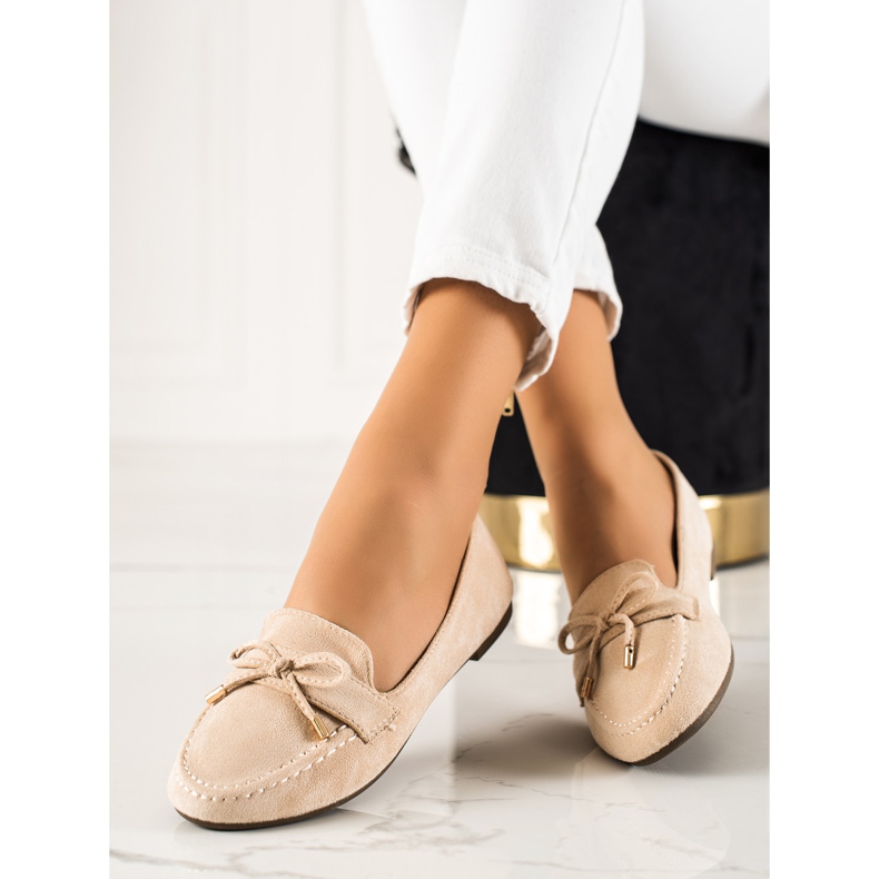 TRENDI Beige Loafer mit Schleife 2