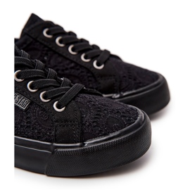 Schwarze durchbrochene Turnschuhe Big Star JJ374011 1