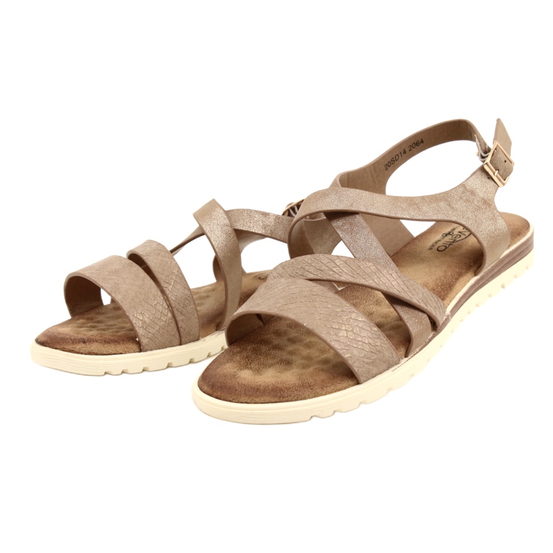 Golden Metallic Women's Evento 20SD14-2064 Sandalen braun 3