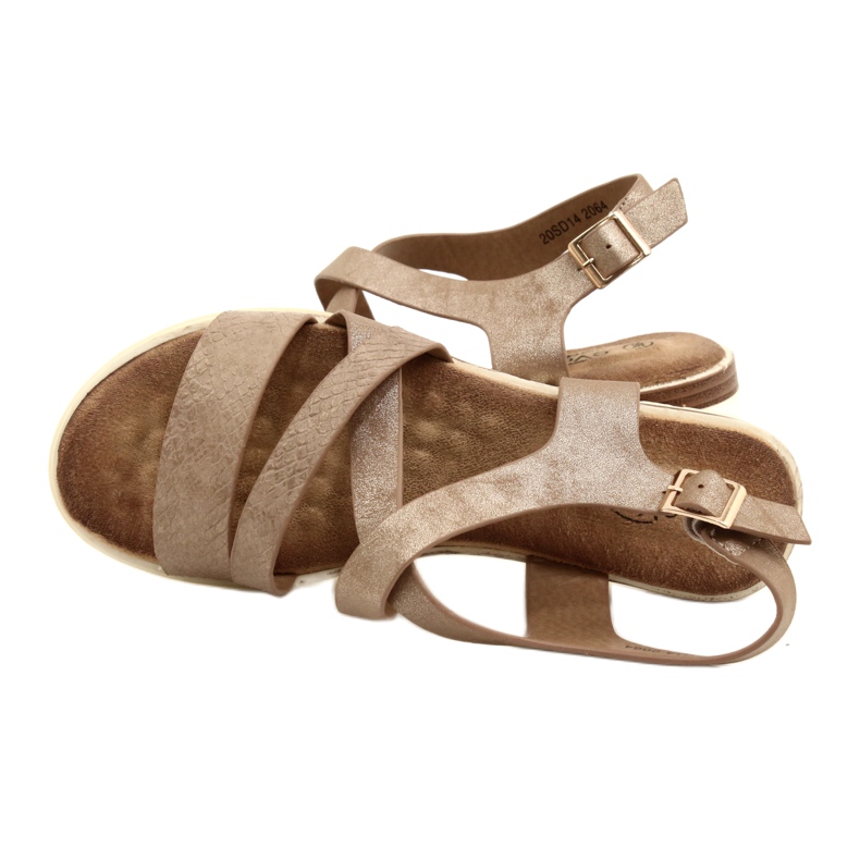 Golden Metallic Women's Evento 20SD14-2064 Sandalen braun 5