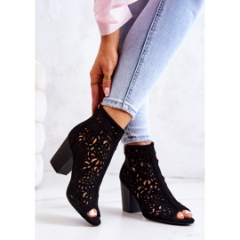 FB1 Schwarze durchbrochene Stiefel auf einer Post-Bretagne 2