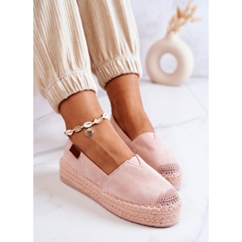 FB2 Wildleder-Espadrilles zum Hineinschlüpfen Rosa Lesley 1