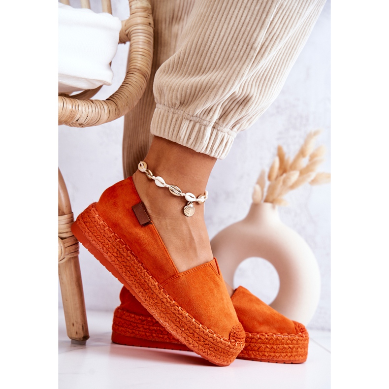 FB2 Lesley Orange Slip-On Wildleder Espadrilles 1