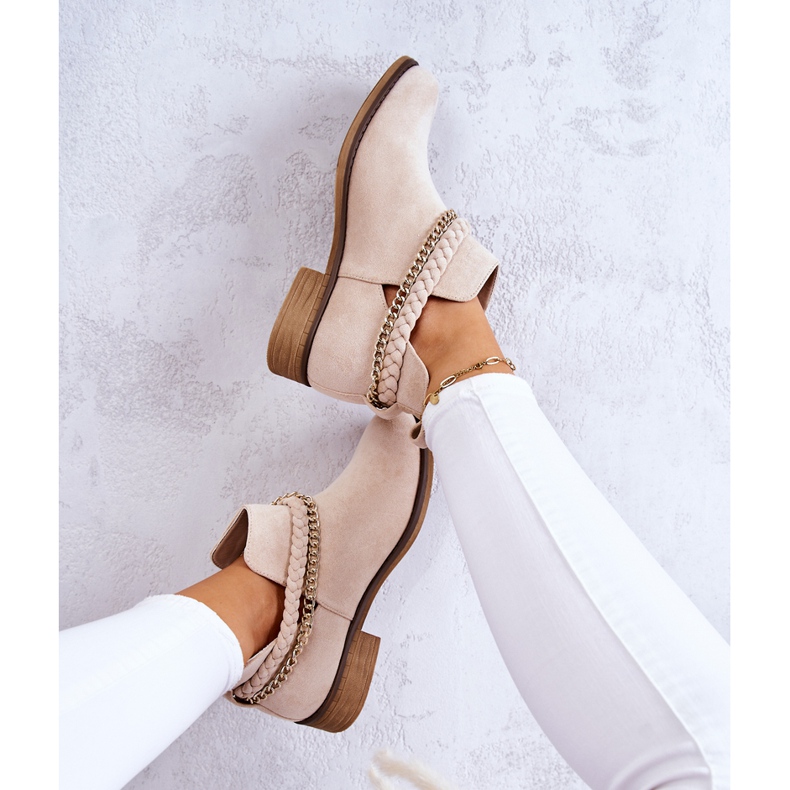 PS1 Wildlederstiefel mit Kette Beige Talitha 2