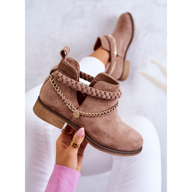 PS1 Wildlederstiefel mit Kette Braun Talitha 1