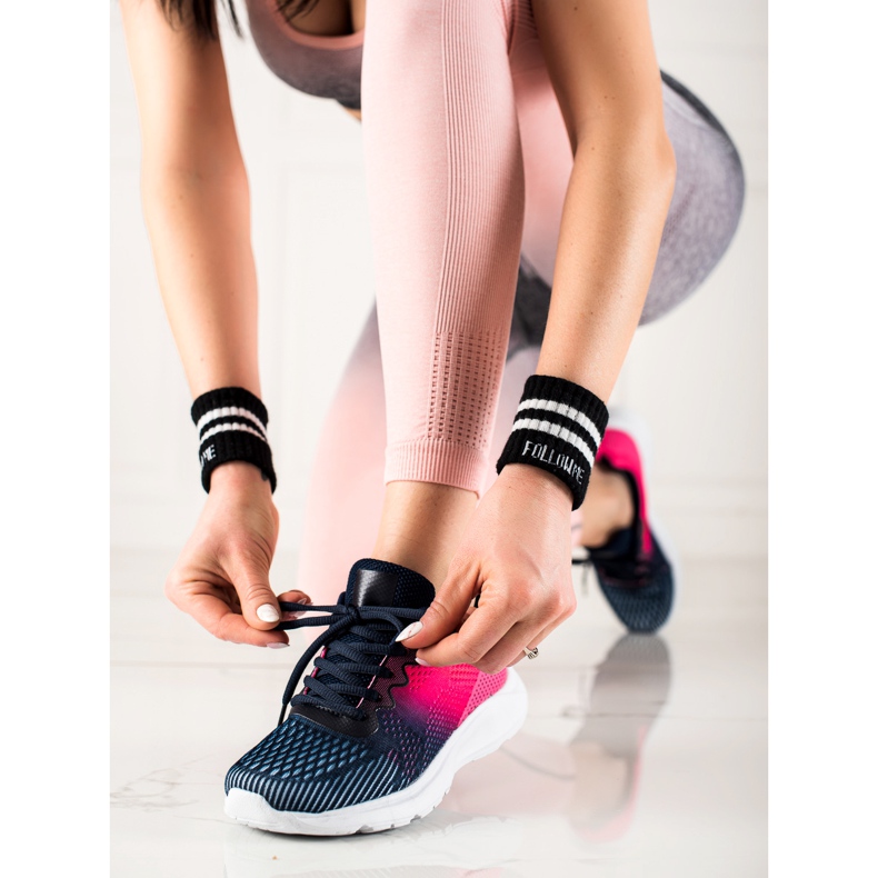 TRENDI Modische Sportschuhe marineblau blau rosa 2