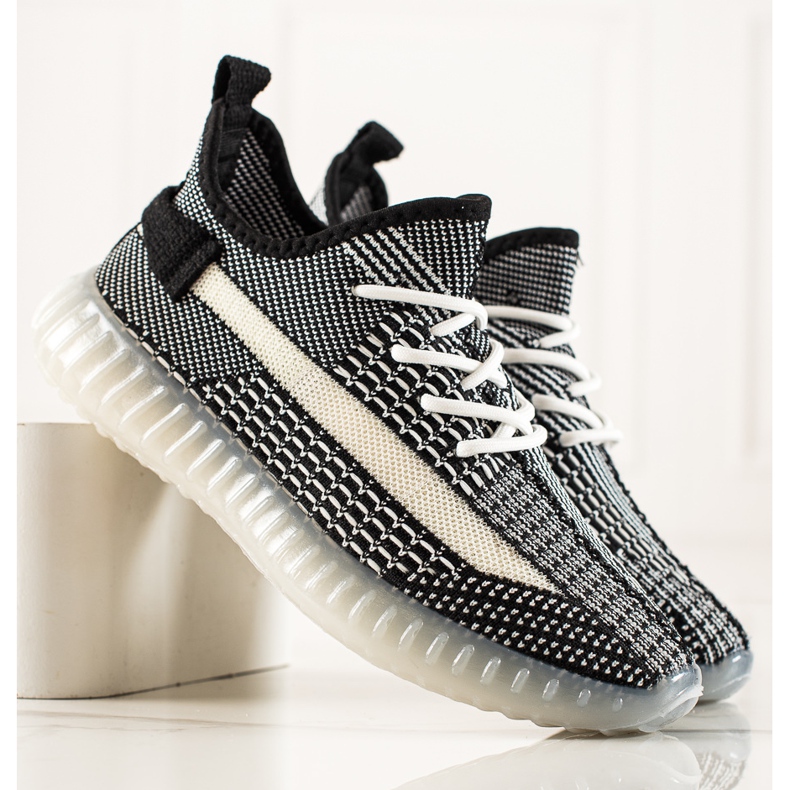 TRENDI Bequeme Herren-Sneaker weiß schwarz 1