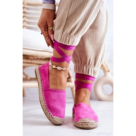 FB1 Gebundene Espadrilles aus Wildleder Fuchsia Ismanne rosa 2