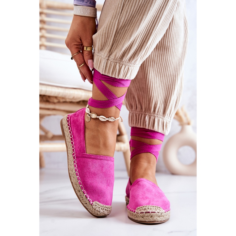 FB1 Gebundene Espadrilles aus Wildleder Fuchsia Ismanne rosa 2