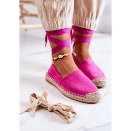 FB1 Gebundene Espadrilles aus Wildleder Fuchsia Ismanne rosa 1