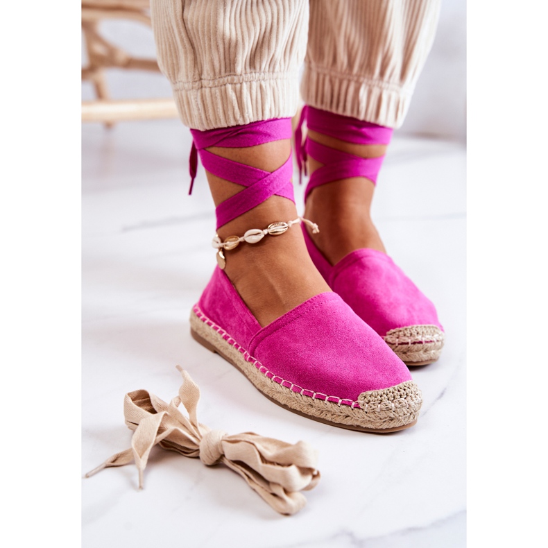 FB1 Gebundene Espadrilles aus Wildleder Fuchsia Ismanne rosa 1