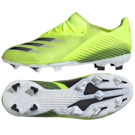 Adidas X Ghosted.1 Fg Jr FW6955 Fußballschuhe weiß, gelb-grün neon grün 1