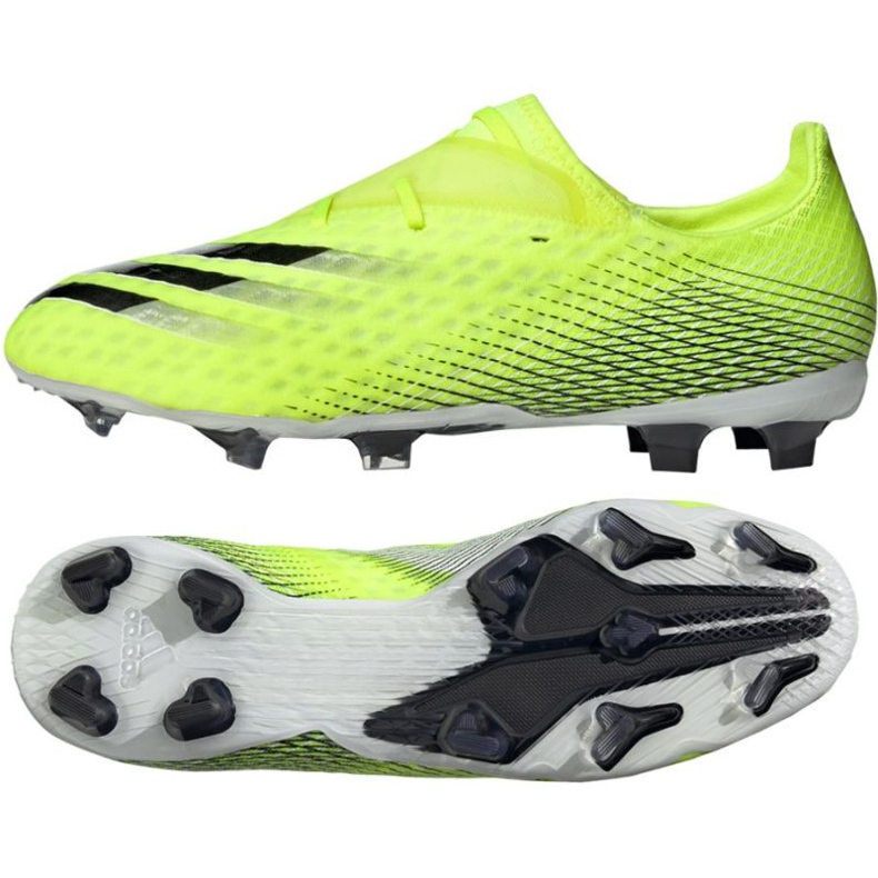 Adidas X Ghosted.2 Fg M FW6958 Fußballschuhe weiß, gelb-grün neon grün 1