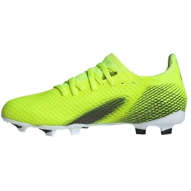 Adidas X Ghosted.3 Fg Jr FW6934 Fußballschuhe weiß, gelb-grün neon grün 2