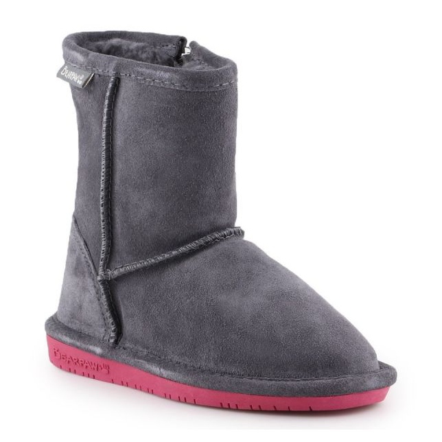 BearPaw Emma Kleinkind Zipper 608TZ-903 Charcoal Pomberry Winterstiefel grau 1