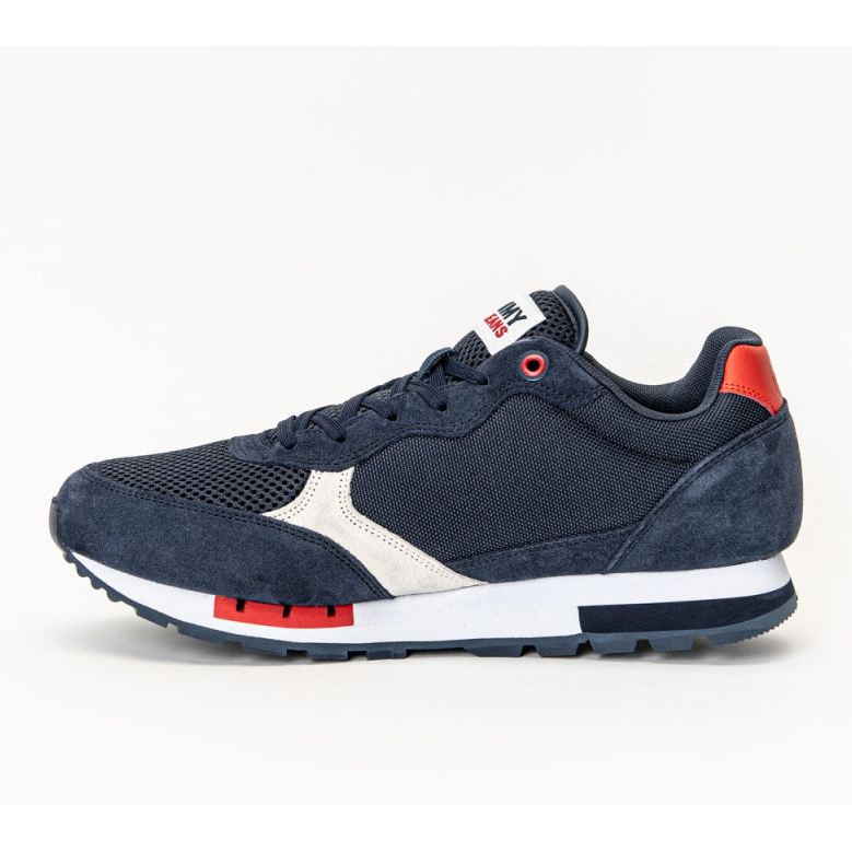 Schuhe Tommy Hilfiger Jeans Retro Runner Mix M EM0EM00699-C87 weiß marineblau 1