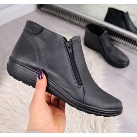 Bequeme isolierte Lederstiefel W Helios 642 grau 1