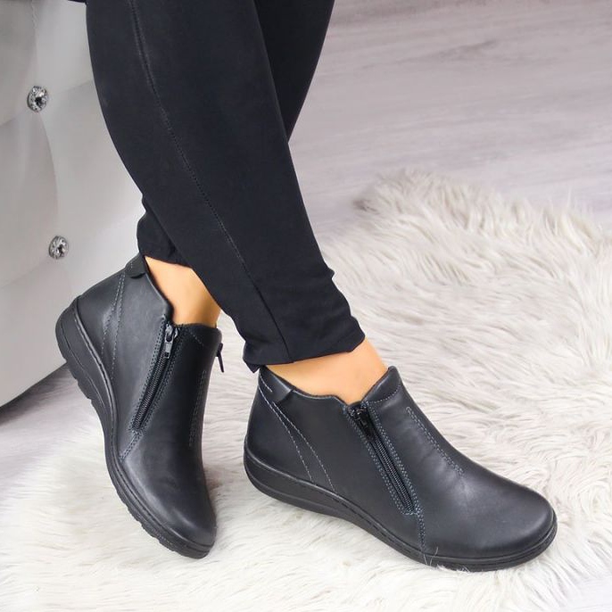 Bequeme isolierte Lederstiefel W Helios 642 grau 2