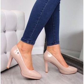 Lackierte Plateau-Pumps Sergio Leone W SK53C weiß rosa 2