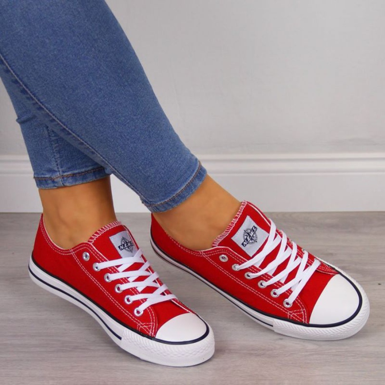 Niedrige Textil-Sneakers NEWS W EVE8D rot navy blau 2