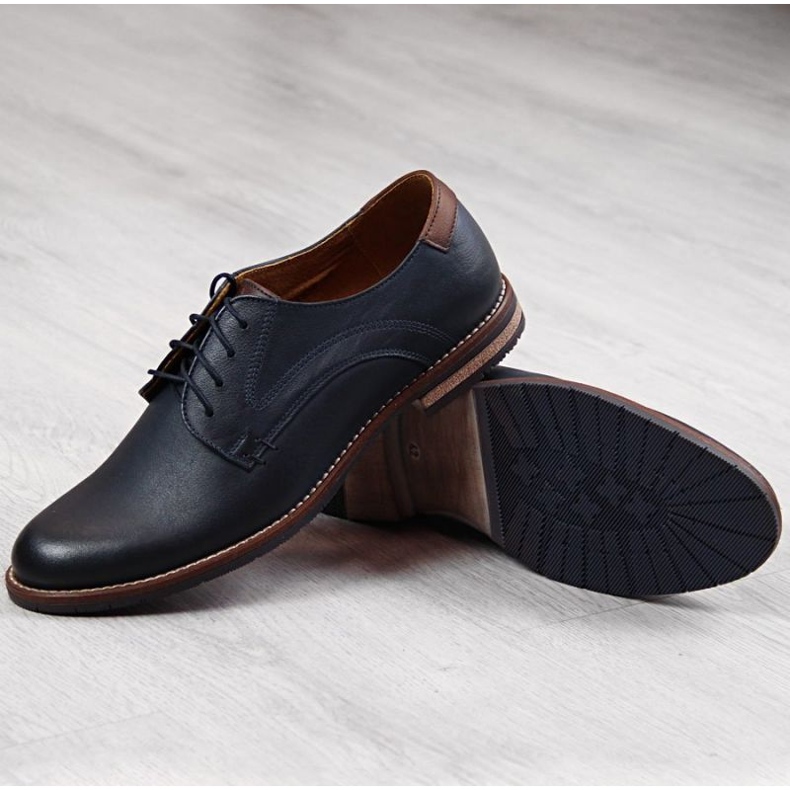 Lederschuhe Gregor M 1836 marineblau navy blau 1