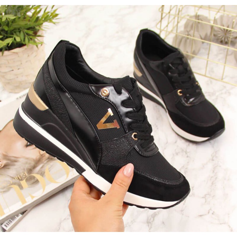 Keil Turnschuhe Potocki W WM747A schwarz golden 1