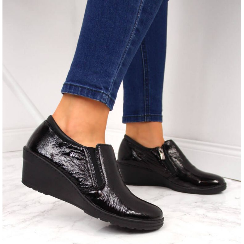 Lackierte Lederschuhe Helios W 389 schwarz 2