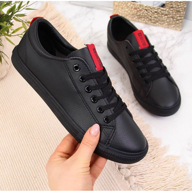 Big Star DD274687 Low-Top-Sneaker aus schwarzem Öko-Leder 1