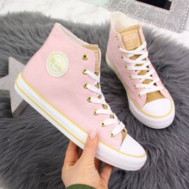 High-Top-Sneaker Big Star W HH274447 rosa beige 1