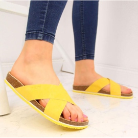 Leder Big Star W HH274596 gelbe Hausschuhe 2