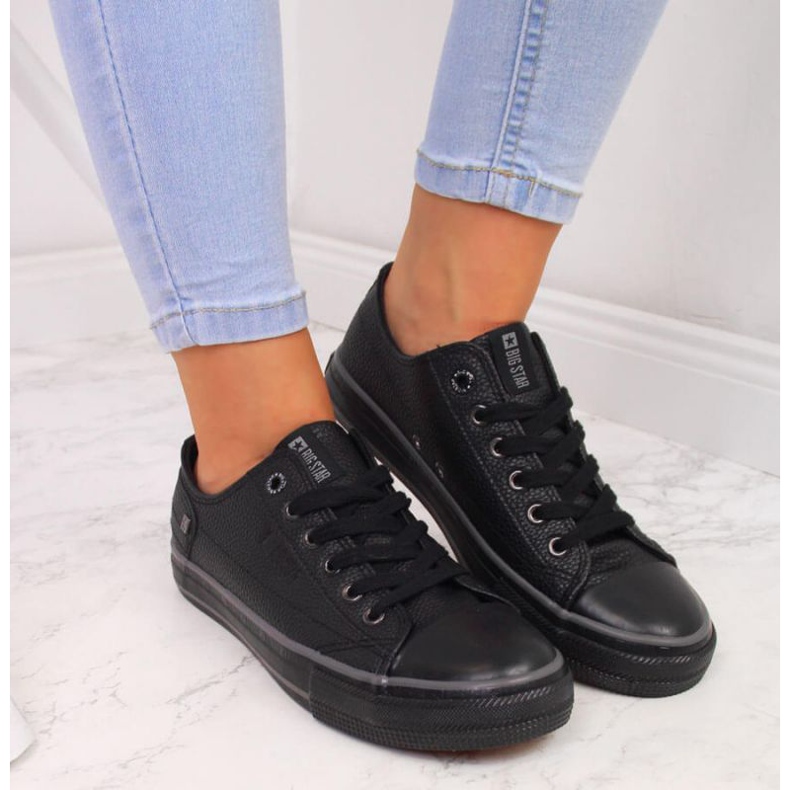 Low-Top-Sneaker mit Öko-Leder Big Star II274002 W schwarz 2