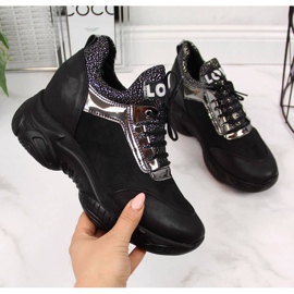 BM Sneakers auf einem versteckten Keil Navy Dot W WOL9 schwarz 1