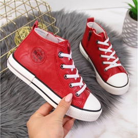 Sneakers aus Öko-Leder Big Star Jr II374005 rot weiß 1