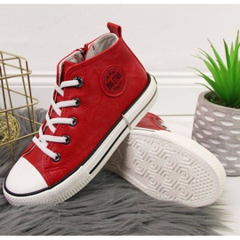 Sneakers aus Öko-Leder Big Star Jr II374005 rot weiß 3