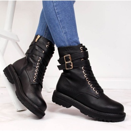 Schwarze Stiefel mit Schnallen Goe W II2N4023 6