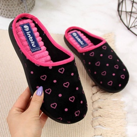 Hausschuhe W Inblu ARC5 schwarz rosa 1