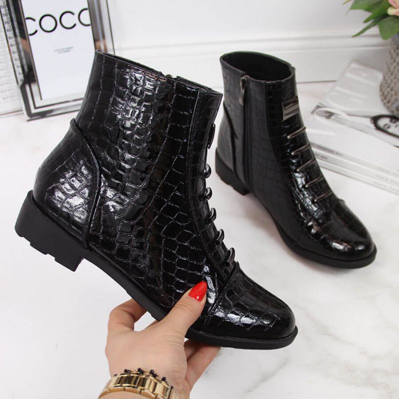 Stiefel mit Schlangenleder-Dekor Filippo W PAW288A schwarz weiß 1