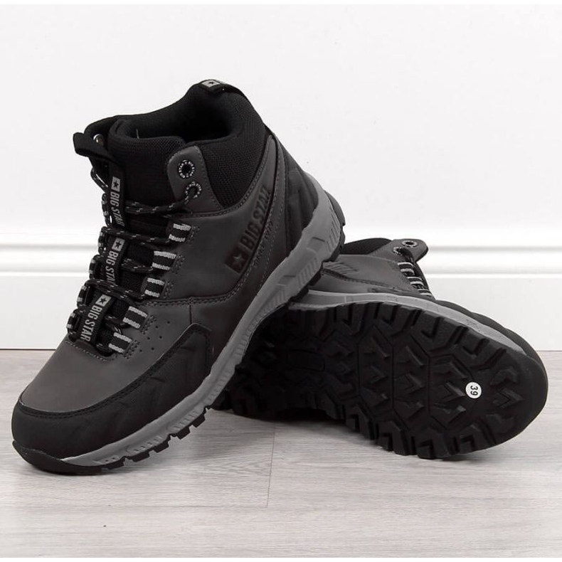 Graue Wanderschuhe Big Star Jr. INT1622B weiß 1